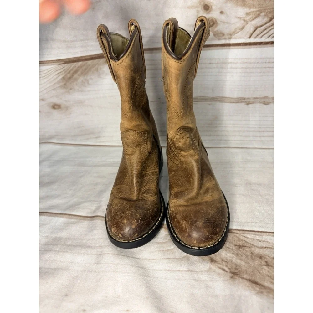 Smoky Mountain Kids Cowboy Boots Youth 9.5R Brown Leather Western Style 3036Y